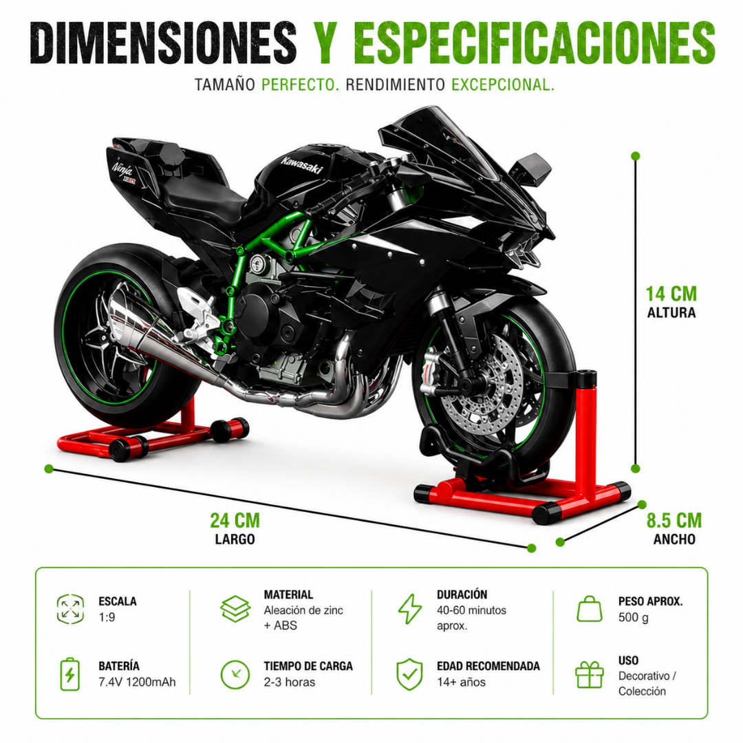 Kawasaki Ninja H2R Premium a Escala 1:9 — ReplicaBikes™